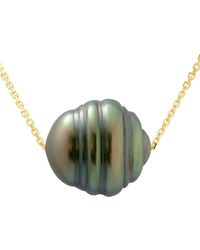 Ateliers Saint Germain - Necklace Real Cultured Tahiti Pearl Passing Through Circled 10-11 Mm - Lyst