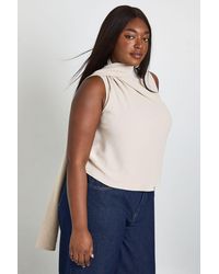 Boohoo - Plus Wrap Over Scarf Top - Lyst