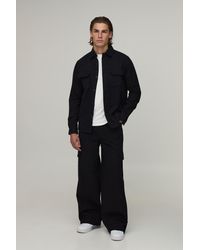 BoohooMAN - Regular Shirt & Straight Fit Cargo Trouser Set - Lyst