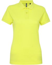Asquith & Fox - Ladies Short Sleeve Performance Blend Polo Shirt (Neon) - Lyst