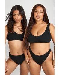 Boohoo - Premium Fits All Crinkle High Waist Bikini Bottom - Lyst