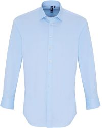 PREMIER - Stretch Fit Poplin Long Sleeve Shirt (Pale) - Lyst