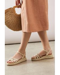 Good for the Sole - Amerie Mix Material Strappy Medium Espadrille Wedges Sandals - Lyst