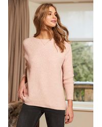 Sosandar - Blush Super Soft Chevron Detail Jumper - Lyst