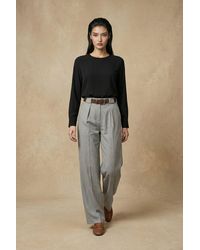 My Fashion - High Waist Pleated Wide Leg Trousers - Lyst