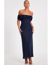Quiz - Mesh Bardot Midaxi Dress - Lyst