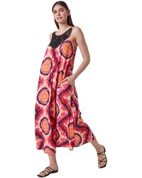 Roman - Tie Dye Crochet Detail Pocket Midi Dress - Lyst