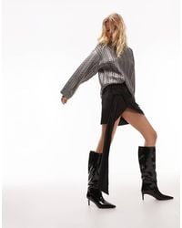 TOPSHOP - Metallic Knot Drape Mini Skirt - Lyst