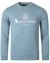 Aquascutum - Active Big Logo Sweatshirt Cotton - Lyst