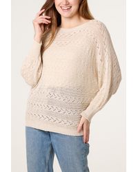 Blue Vanilla - Pointelle Cable Batwing Jumper - Lyst