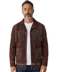 Infinity Leather - Western Retro Cowboy Suede Fringe Jacket - Lyst