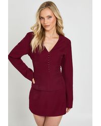 Boohoo - Petite Tailored Barrel Sleeve Cinch Waist Blazer - Lyst