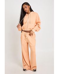 Boohoo - Washed Loopback Distressed Straight Leg Jogger - Lyst