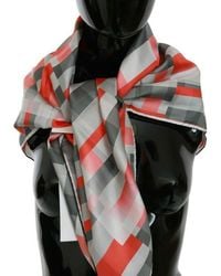 CoSTUME NATIONAL - Red Silk Shawl Foulard Wrap Scarf - Lyst
