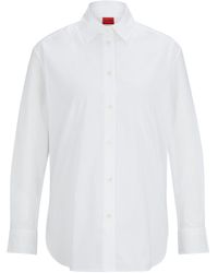 HUGO - Boyfriend Long-Sleeve Blouse - Lyst