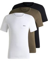 BOSS - 3 Pack Underwear T-shirts In Diverse Kleuren - Lyst