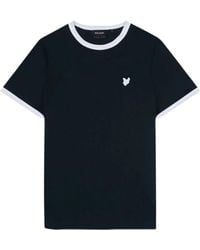 Lyle & Scott - Tonal Ringer Dunkelblaues T-Shirt - Lyst