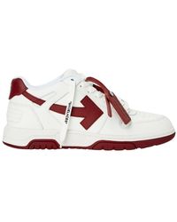 Off-White c/o Virgil Abloh - Off- Out Of Office Low Top Burgundy Leather Sneakers - Lyst