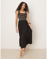 Nobody's Child - Fifi Square Neck Maxi Dress With Stripe Bodice - Lyst