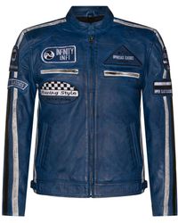 Infinity Leather - Zipped Racing Biker Moto Jacket - Lyst