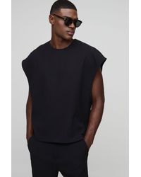 BoohooMAN - Oversized Boxy Pleated Cap Sleeve Tank - Lyst