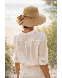 SVNX - Elegant Wide Brim Straw Sun Hat With Bow - Lyst