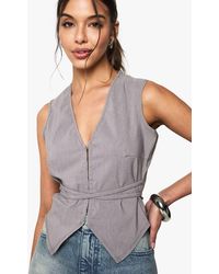 Boohoo - Marl Bengaline Hook And Eye Waistcoat - Lyst