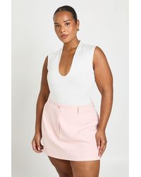 Boohoo - Plus Tailored Pocket Detail Skort - Lyst