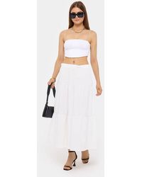 Hiccup - Tiered Maxi Skirt With Elastic Waist - Lyst