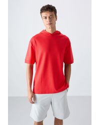 TOMMY LIFE - Oversized Hooded Short-Sleeve T-Shirt - Lyst