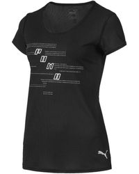 PUMA - Ignite Short Sleeve Running Tee Logo Print Top 517464 01 - Lyst