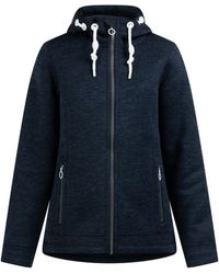 Dreimaster - Gebreide Fleece Jas Marine Gem - Lyst