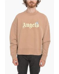 Palm Angels - Crew Neck Pxp Palm Brushed Cotton Sweatshirt - Lyst