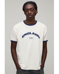 BoohooMAN - Regular England Print Ringer T-Shirt - Lyst