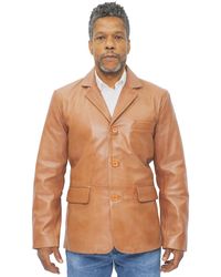 Infinity Leather - 3 Button Blazer Jacket-Dubai - Lyst