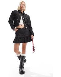 Collusion - Cropped Denim Jacket Co-Ord - Lyst