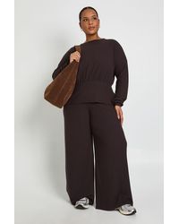 Boohoo - Plus Cinched Waist Long Sleeve Top And Trouser Co Ord - Lyst