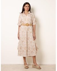 Blue Vanilla - Tunic Style Button Front Dress With Paisley Embroidery - Lyst