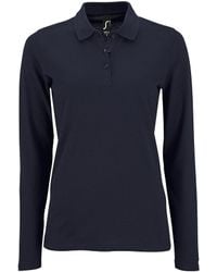 Sol's - Ladies Perfect Long Sleeve Pique Polo Shirt (French) - Lyst