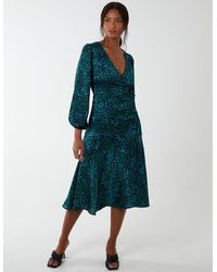 Blue Vanilla - Wrap Front Midi Dress - Lyst