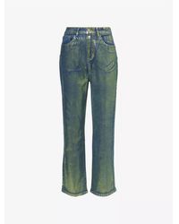 Amy Lynn - Amylynn Lupe Metallic Patterned Five Pocket Pants - Lyst