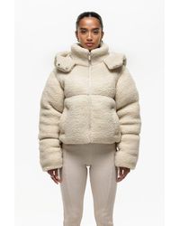 Good For Nothing - Borg Cropped Hooded Puffer Jacket - Lyst