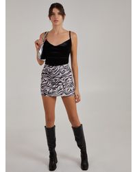 Pink Vanilla - Velvet Cowl Neck Bodysuit - Lyst