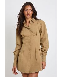 Boohoo - Tall Collared Long Sleeve Shirt Dress - Lyst