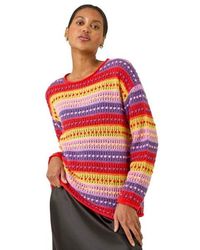 Roman - Bobble Knit Stripe Jumper - Lyst