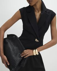 River Island - Waistcoat Cap Sleeve Twill V-Neck - Lyst