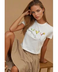 Hiccup - Printed Regular Fit Crew Neck 100% Cotton Crop T-Shirt - Lyst