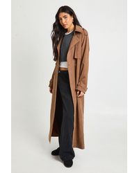Boohoo - Tall Peached Oversized Double Breast Trench Coat - Lyst
