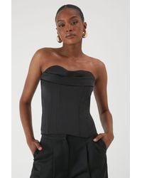 MissPap - Satin Bandeau Draped Corset Top - Lyst