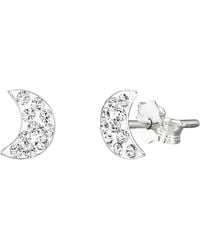 The Jewellery Stockroom - Children's Sterling Crystal Tiny Moon Stud Earrings - Lyst